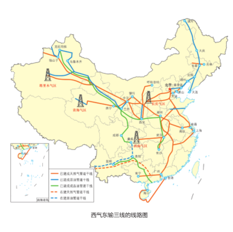 西气东输管道工程介绍_中国原油管道图_油气管道输送方式