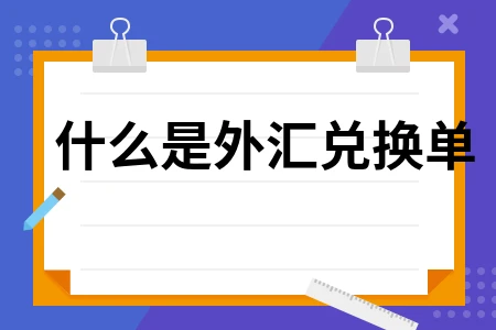 什么是外汇兑换单